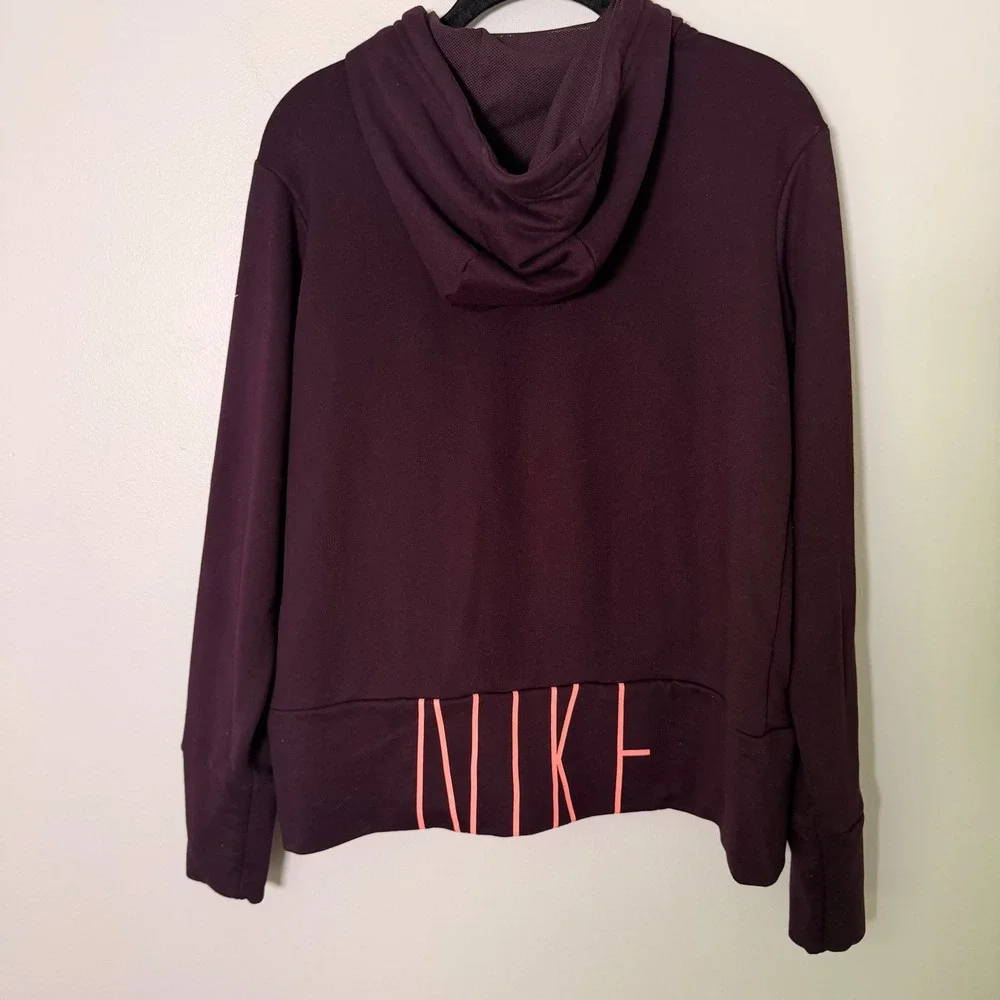 Nike‎ Spellout Dri-Fit Hoodie French Terry Plum Sweatshirt (LG) Casual Basics